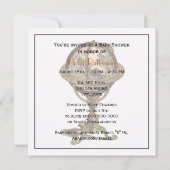 Antiek Wereldbol, Wit BG SQ Baby shower Kaart (Achterkant)