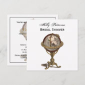 Antiek Wereldbol Wit BG SQ Vrijgezellenfeest Kaart (Voorkant / Achterkant)