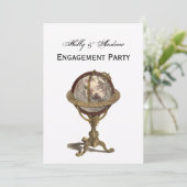 Antiek Wereldbol, Wit BG V Verloving Kaart (Staand voorkant)