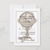 Antiek Wereldbol, witte BG RSVP (Achterkant)