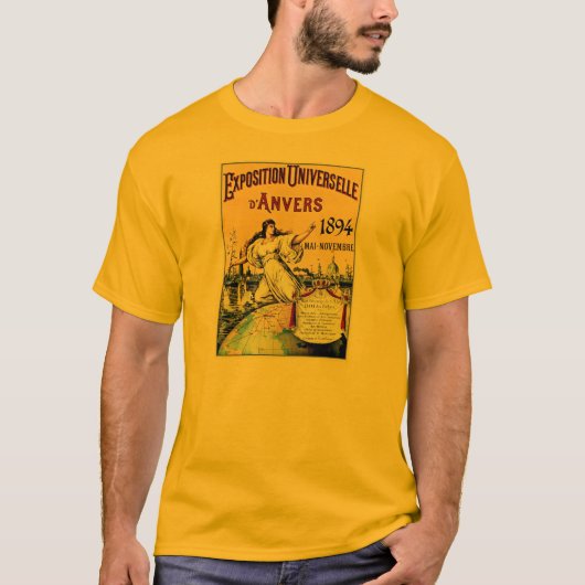 antiek wereldexpo Antwerpen 1894 T-shirt (Voorkant)