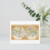 Antiek Wereldkaart 1637 Briefkaart (Staand voorkant)