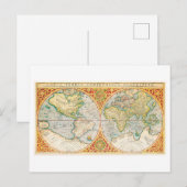 Antiek Wereldkaart 1637 Briefkaart (Voorkant / Achterkant)