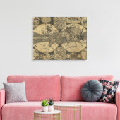 Antiek Wereldkaart 1702 van George Willdey Canvas Afdruk (Insitu (Woonkamer))