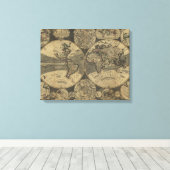 Antiek Wereldkaart 1702 van George Willdey Canvas Afdruk (Insitu (Houten vloer))