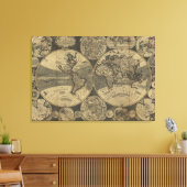 Antiek Wereldkaart 1702 van George Willdey Canvas Afdruk (Insitu (Woonkamer))