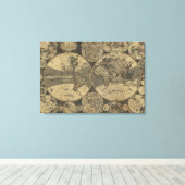 Antiek Wereldkaart 1702 van George Willdey Canvas Afdruk (Insitu (Houten vloer))