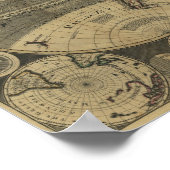  Antiek Wereldkaart 1702 van George Willdey Poster (Hoek)