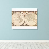 Antiek Wereldkaart, 1799 (Thomas Kitchen) Canvas Afdruk (Insitu (Houten vloer))