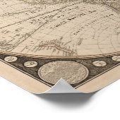 Antiek Wereldkaart, 1799 (Thomas Kitchen) Poster (Hoek)