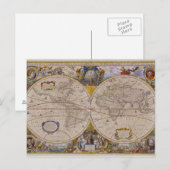 ANTIEK WERELDKAART 2 BRIEFKAART (Voorkant / Achterkant)