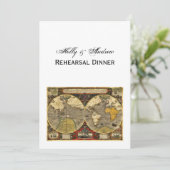 Antiek Wereldkaart #2, DIY White BG/Rehearsal Din Kaart (Staand voorkant)