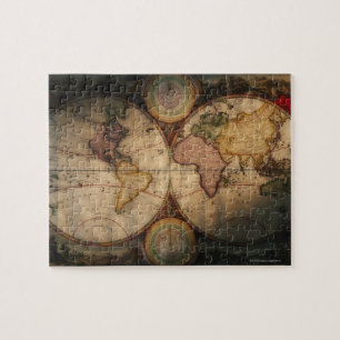ANTIEK WERELDKAART 2 LEGPUZZEL