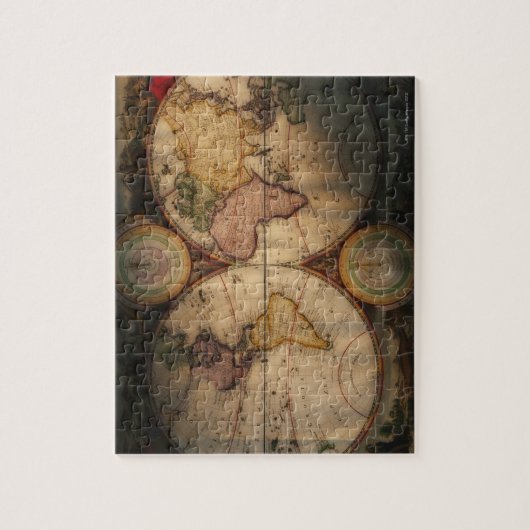 ANTIEK WERELDKAART 2 LEGPUZZEL (Verticaal)