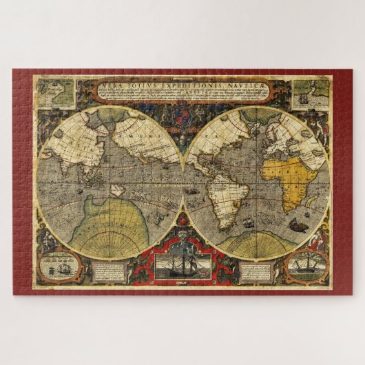 Antiek Wereldkaart #2 Legpuzzel (Horizontaal)