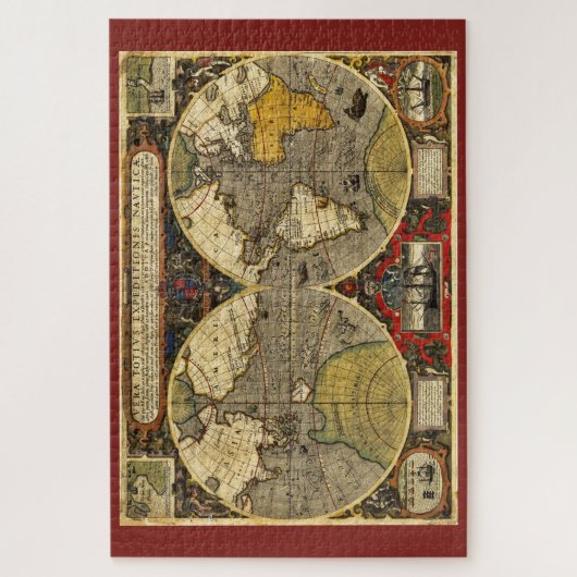 Antiek Wereldkaart #2 Legpuzzel (Verticaal)