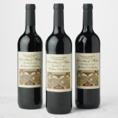 Antiek Wereldkaart #2, Onderdruk BG #3 Wijnlabels Wijn Etiket (Flessen)