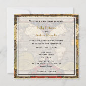 Antiek Wereldkaart #2, Onderdruk BG SQ Wedding Kaart (Achterkant)