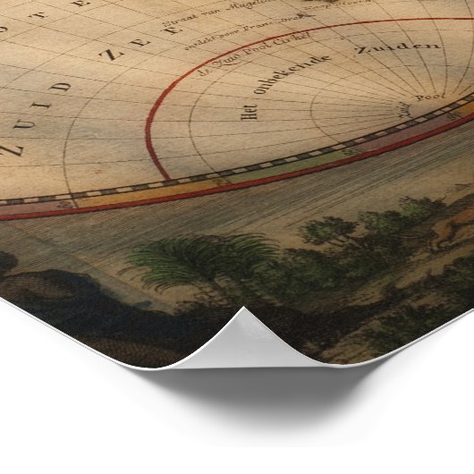 ANTIEK WERELDKAART 2 POSTER (Hoek)