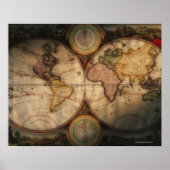 ANTIEK WERELDKAART 2 POSTER (Voorkant)