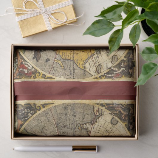 Antiek Wereldkaart #2 Tissuepapier (Geschenk)