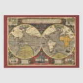 Antiek Wereldkaart #2 Tissuepapier (Voorkant)