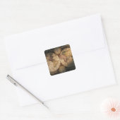 Antiek wereldkaart 2 vierkante sticker (Envelop)