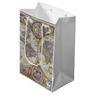 Antiek Wereldkaart #3 Medium Cadeauzakje