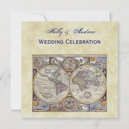 Antiek Wereldkaart #3, Onderdruk BG #3 Kaart (Voorkant)