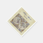 Antiek Wereldkaart #3, Onderdruk BG #3 Servet (Hoek)