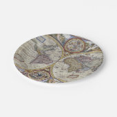 Antiek Wereldkaart #3 Papieren Bordje (Gekanteld)