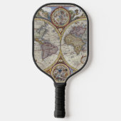 Antiek Wereldkaart #3 Pickleball Paddle (Achterkant)