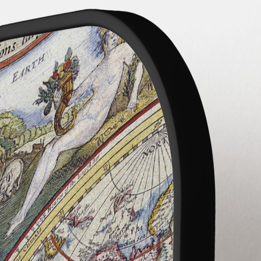 Antiek Wereldkaart #3 Pickleball Paddle (Links Detail)