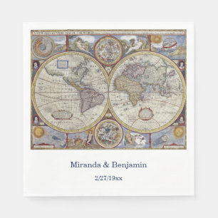 Antiek Wereldkaart #3 Servet