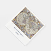 Antiek Wereldkaart #3 Servet (Hoek)