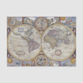 Antiek Wereldkaart #3 Tissuepapier (Voorkant)