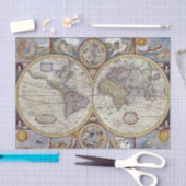 Antiek Wereldkaart #3 Tissuepapier (Craft)