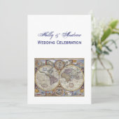 Antiek Wereldkaart #3 Trouwen Kaart (Staand voorkant)