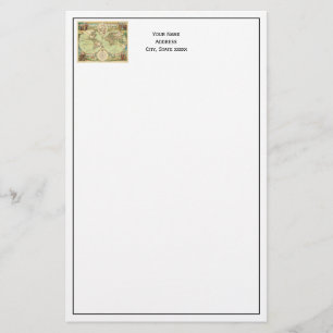 Antiek Wereldkaart #4 Briefpapier