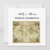 Antiek Wereldkaart #4 Kaart (Voorkant)