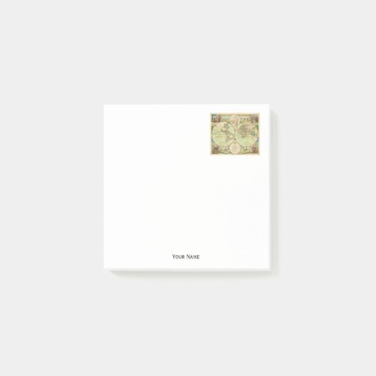 Antiek Wereldkaart #4 Post-it® Notes (Voorkant)