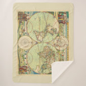 Antiek Wereldkaart #4 Sherpa Deken (Voorkant)