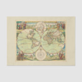 Antiek Wereldkaart #4 Tissuepapier (Voorkant)