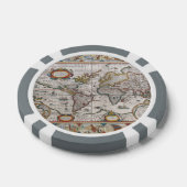 Antiek Wereldkaart aangepaste poker chips (Enkel)