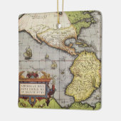 Antiek Wereldkaart Amerika, 1570 Keramisch Ornament (Links)