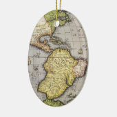 Antiek Wereldkaart Amerika, 1570 Keramisch Ornament (Links)