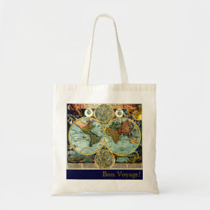 Antiek Wereldkaart Art Vacation AddUrText Gift Bag Tote Bag