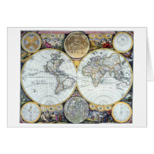 Antiek Wereldkaart, Atlas Maritimus van John Selle