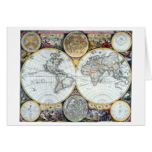 Antiek Wereldkaart, Atlas Maritimus van John Selle (Voorkant Horizontaal)