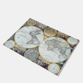 Antiek Wereldkaart, Atlas Maritimus van John Selle Deurmat (Schuin)